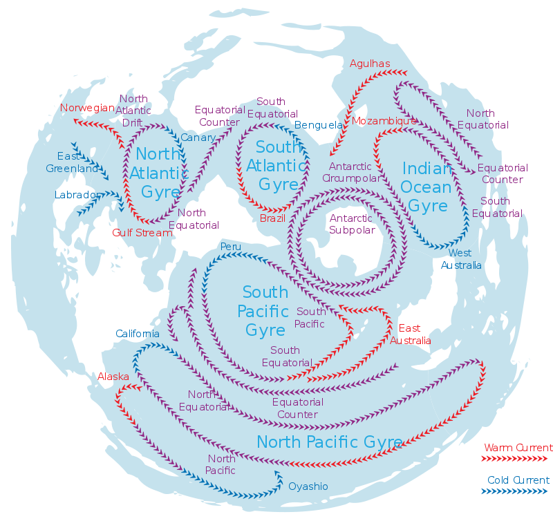 great pacific garbage patch map