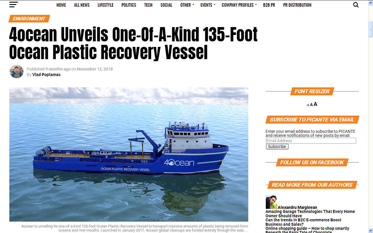 Ocean Plastic Recovery Vessel